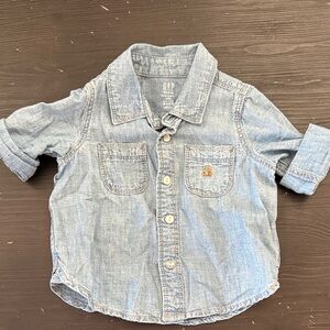GAP Baby Light Blue chambray button down
